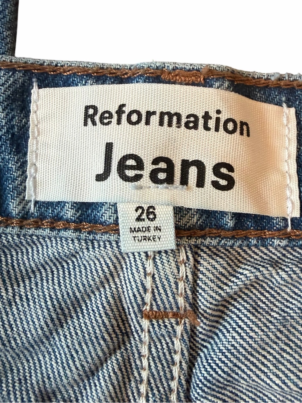 Reformation Jeans Womens 26 Blue High Rise Button Fly Denim Straight Leg Classic - Picture 7 of 7